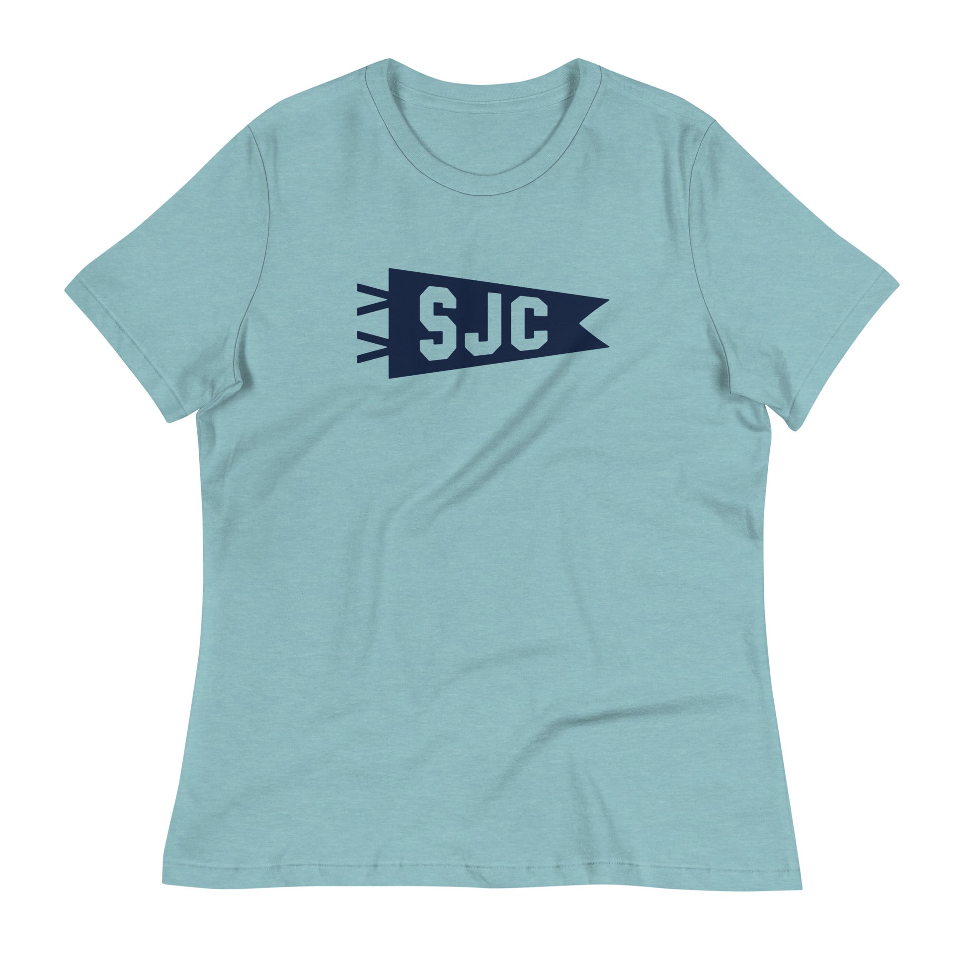 SJC San Jose Women's T-Shirt • Banner Design in Navy Blue • YHM Designs - Image 02