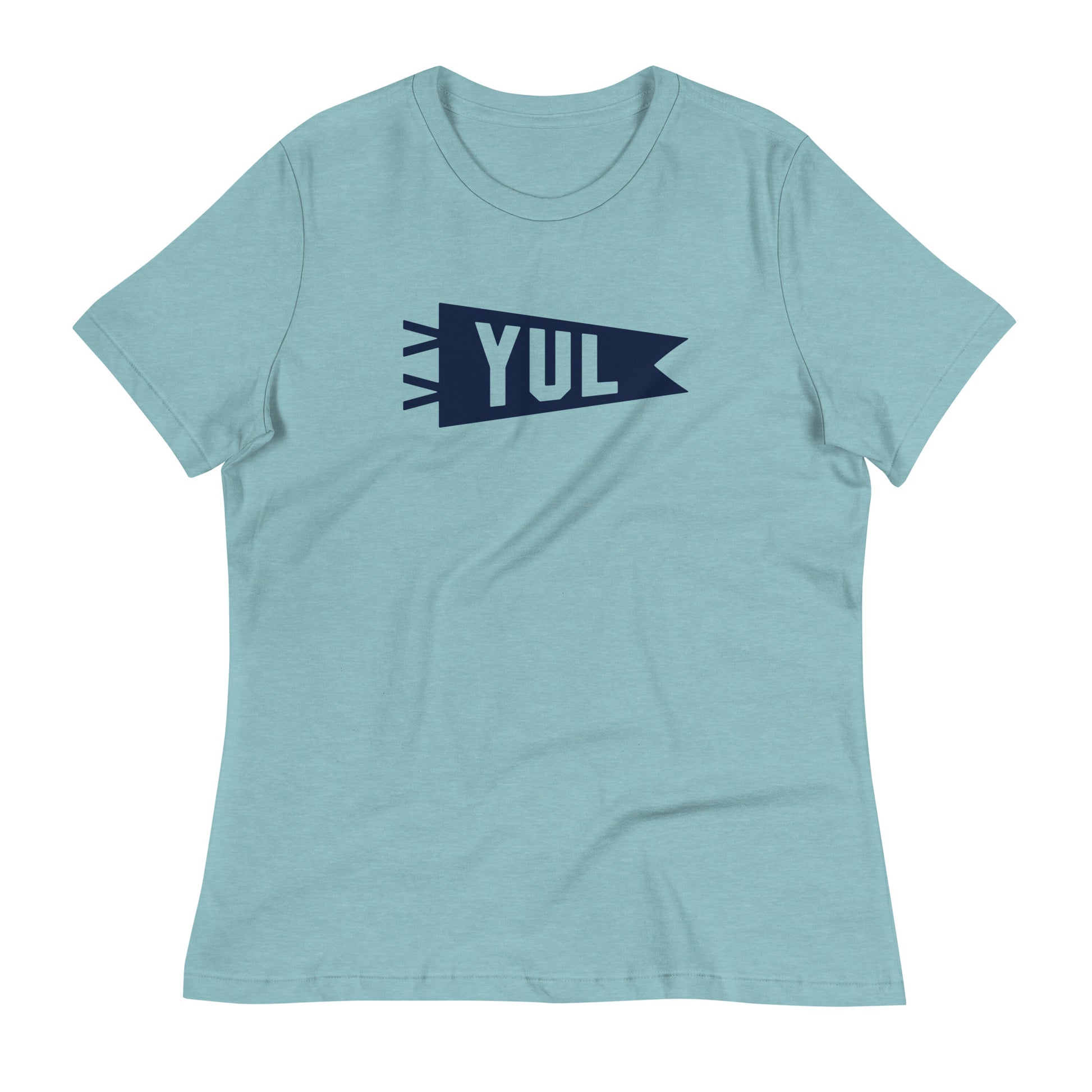 Airport Code Women's Tee - Navy Blue Graphic • YUL Montreal • YHM Designs - Image 02