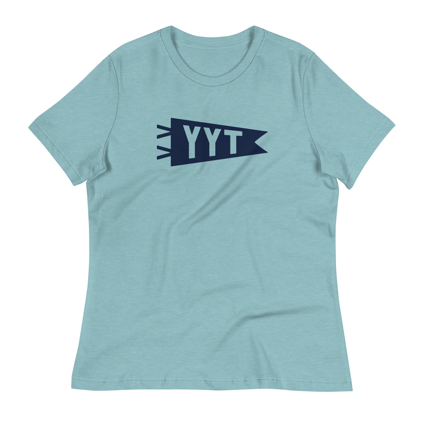 Airport Code Women's Tee - Navy Blue Graphic • YYT St. John's • YHM Designs - Image 02