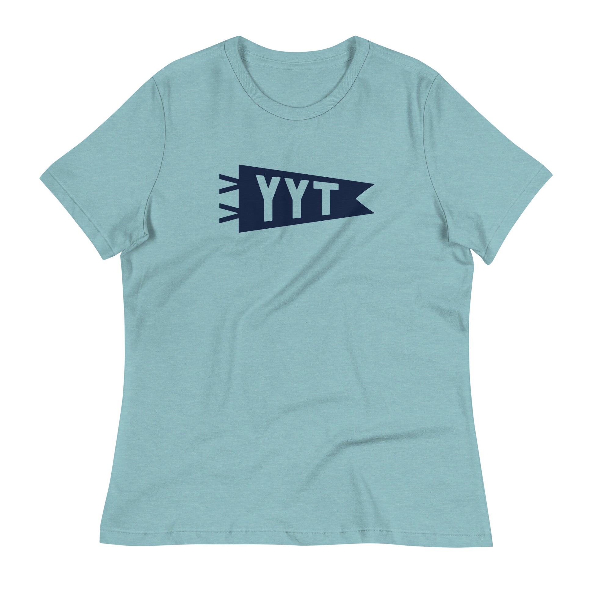 Airport Code Women's Tee - Navy Blue Graphic • YYT St. John's • YHM Designs - Image 02