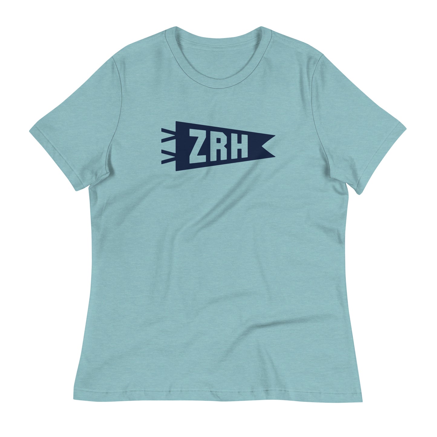 ZRH Zurich Women's T-Shirt • Banner Design in Navy Blue • YHM Designs - Image 02