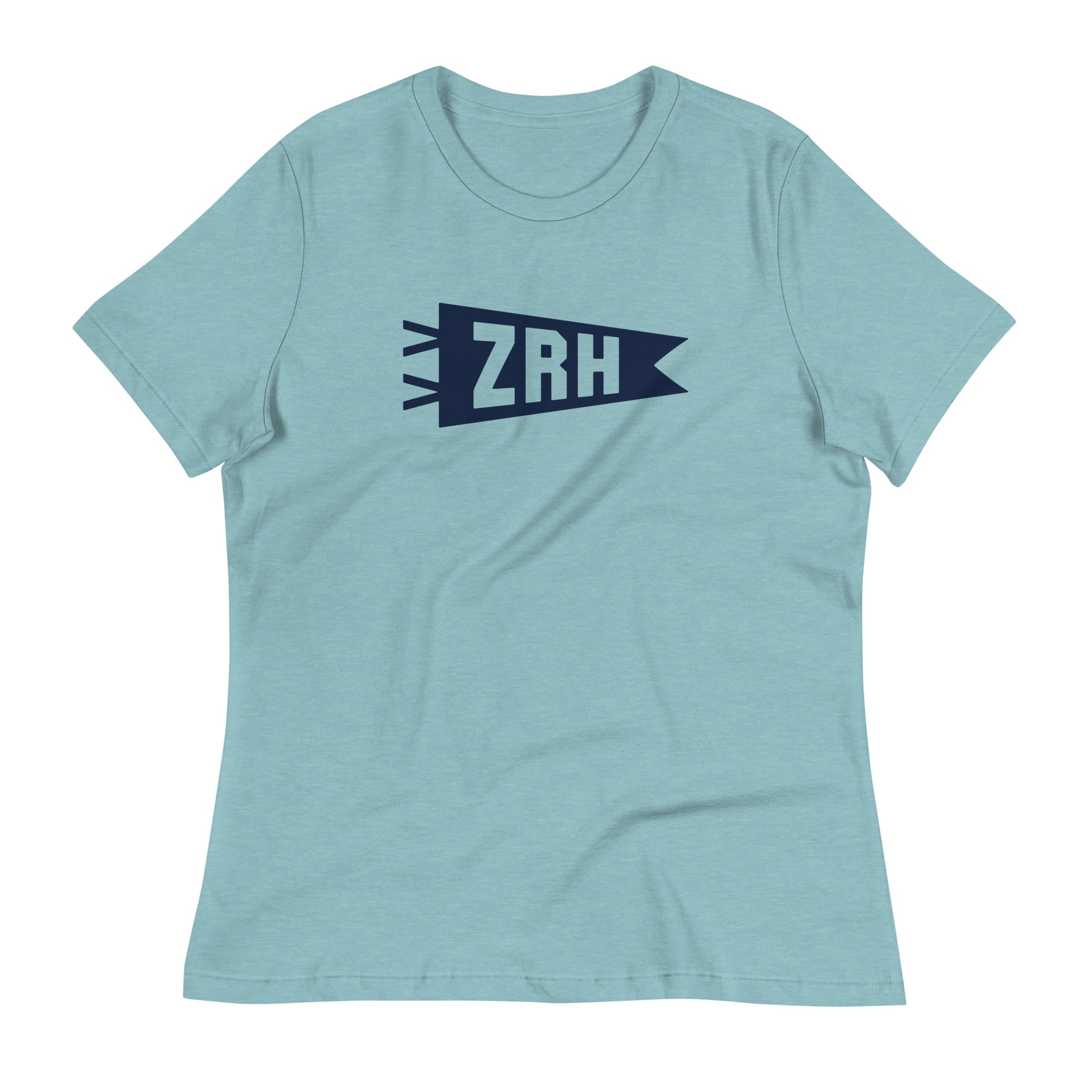 ZRH Zurich Women's T-Shirt • Banner Design in Navy Blue • YHM Designs - Image 02