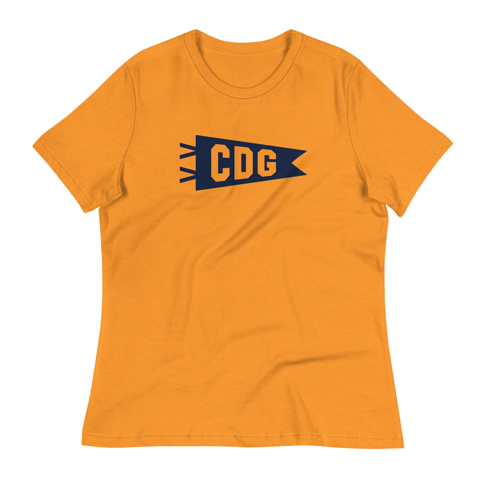 Airport Code Women's Tee - Navy Blue Graphic • CDG Paris • YHM Designs - Image 01