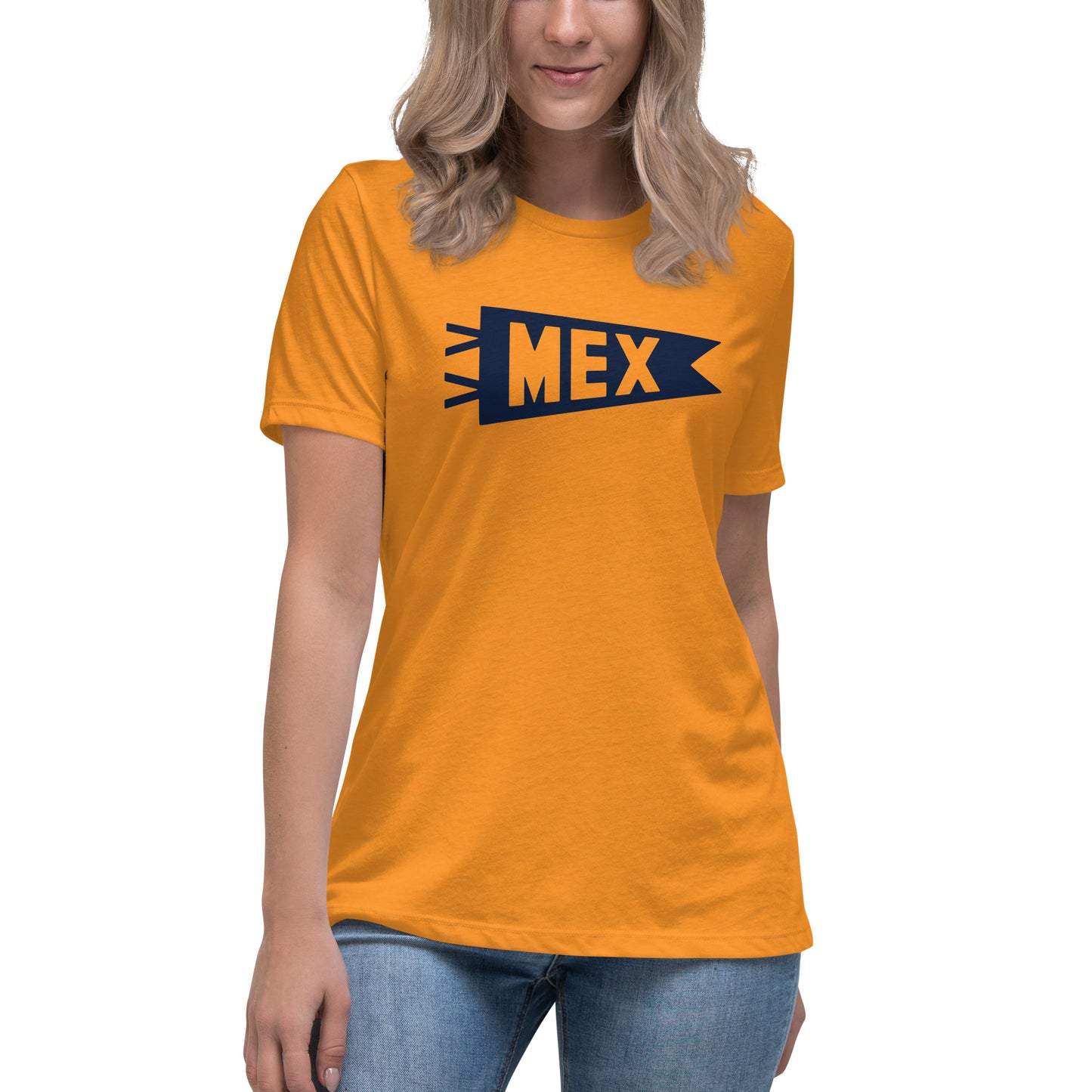 Airport Code Women's Tee - Navy Blue Graphic • MEX Mexico City • YHM Designs - Image 04