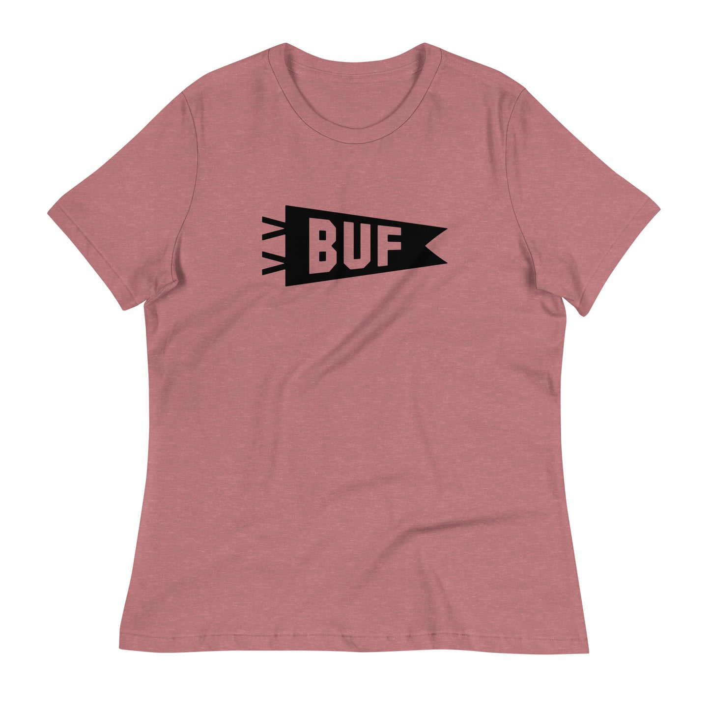 Airport Code Women's Tee - Black Graphic • BUF Buffalo • YHM Designs - Image 01