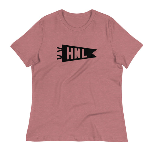 Airport Code Women's Tee - Black Graphic • HNL Honolulu • YHM Designs - Image 01
