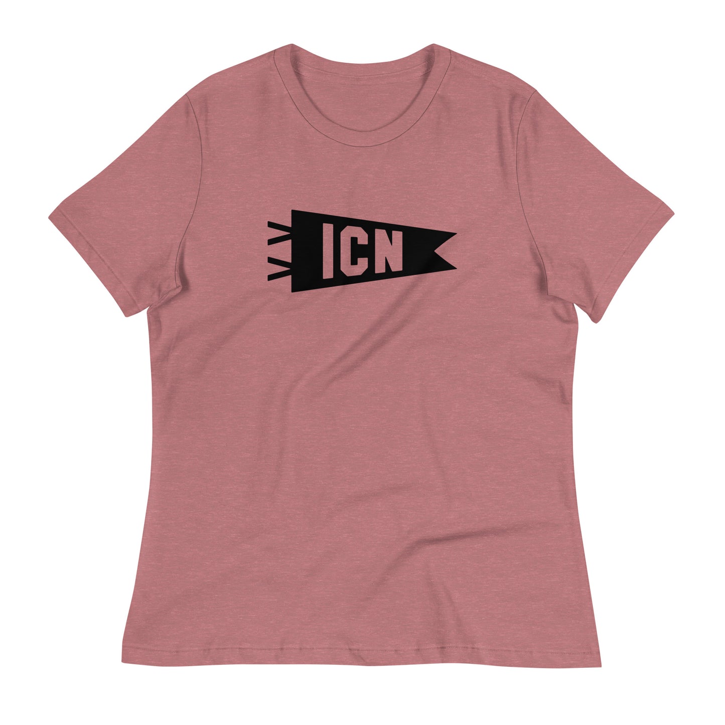 Airport Code Women's Tee - Black Graphic • ICN Seoul • YHM Designs - Image 01