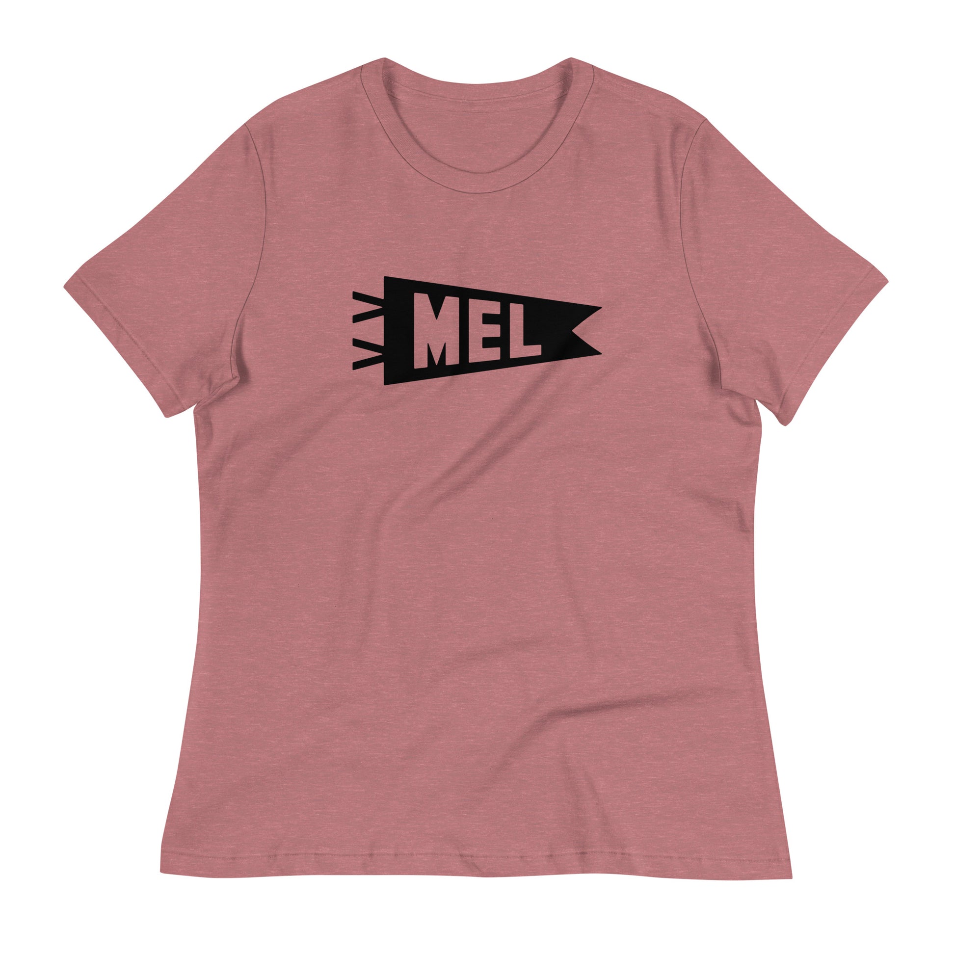 Airport Code Women's Tee - Black Graphic • MEL Melbourne • YHM Designs - Image 01