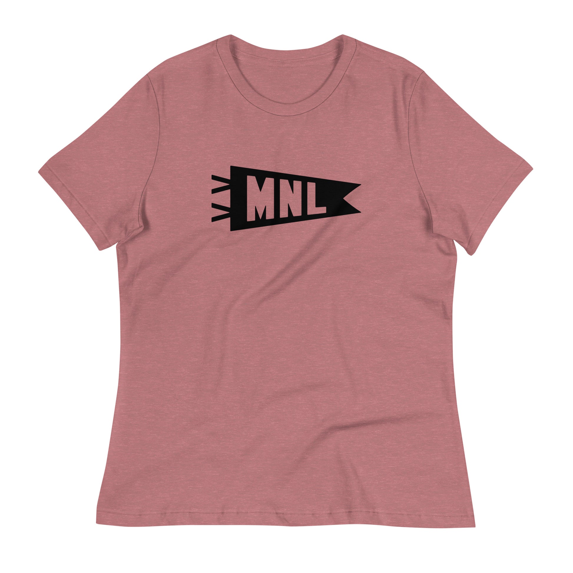 Airport Code Women's Tee - Black Graphic • MNL Manila • YHM Designs - Image 01