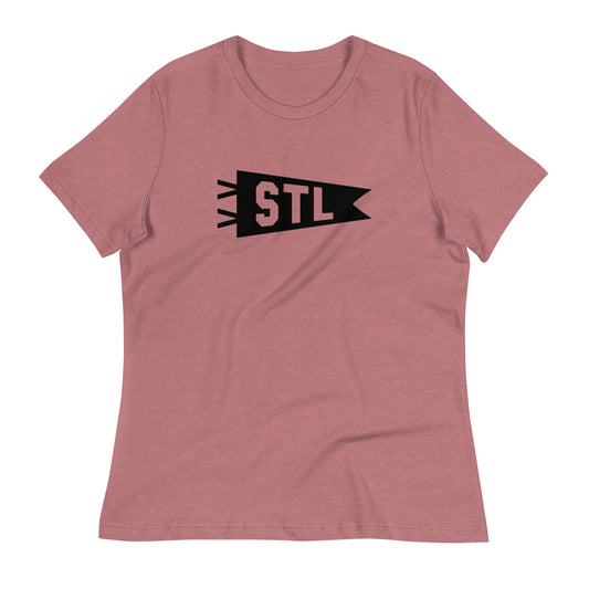 Airport Code Women's Tee - Black Graphic • STL St. Louis • YHM Designs - Image 01