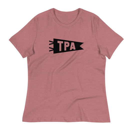 Airport Code Women's Tee - Black Graphic • TPA Tampa • YHM Designs - Image 01