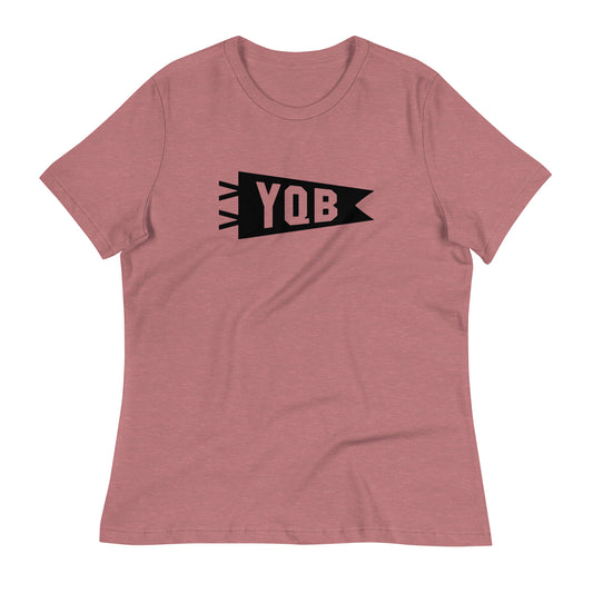 Airport Code Women's Tee - Black Graphic • YQB Quebec City • YHM Designs - Image 01