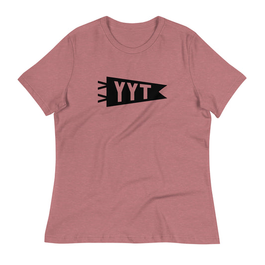 Airport Code Women's Tee - Black Graphic • YYT St. John's • YHM Designs - Image 01