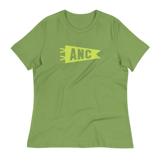Airport Code Women's Tee - Green Graphic • ANC Anchorage • YHM Designs - Image 02