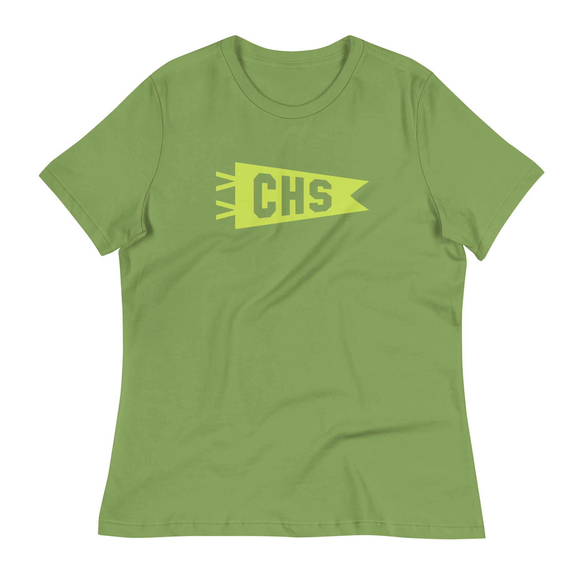 Airport Code Women's Tee - Green Graphic • CHS Charleston • YHM Designs - Image 02