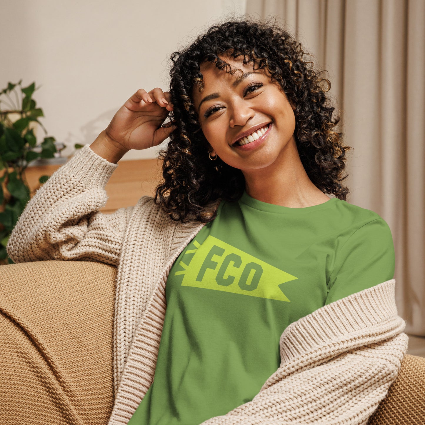 Airport Code Women's Tee - Green Graphic • FCO Rome • YHM Designs - Image 07