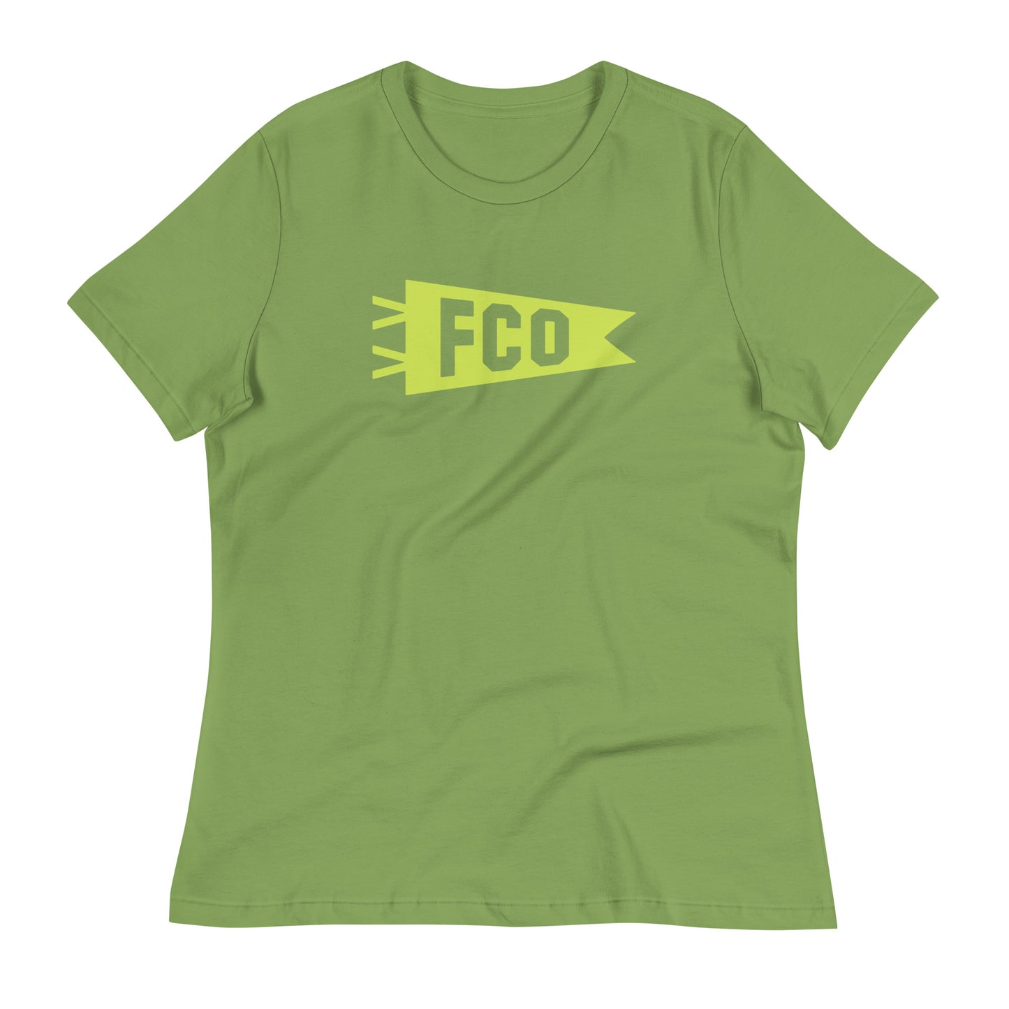 Airport Code Women's Tee - Green Graphic • FCO Rome • YHM Designs - Image 02