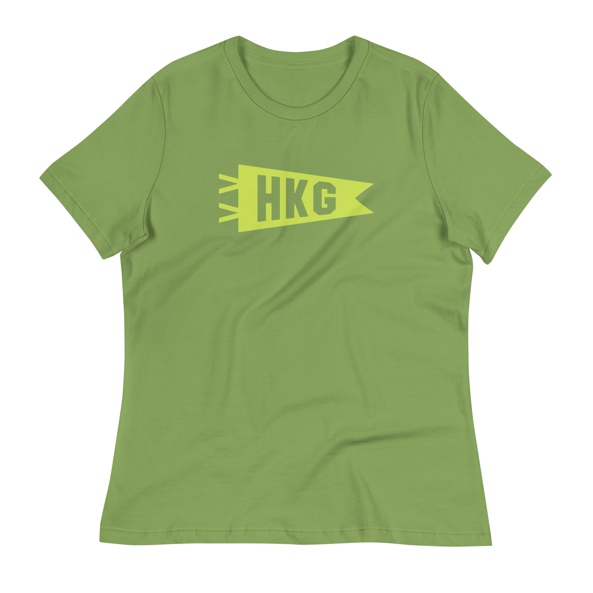 HKG Hong Kong Women's T-Shirt • Banner Design in Green • YHM Designs - Image 02