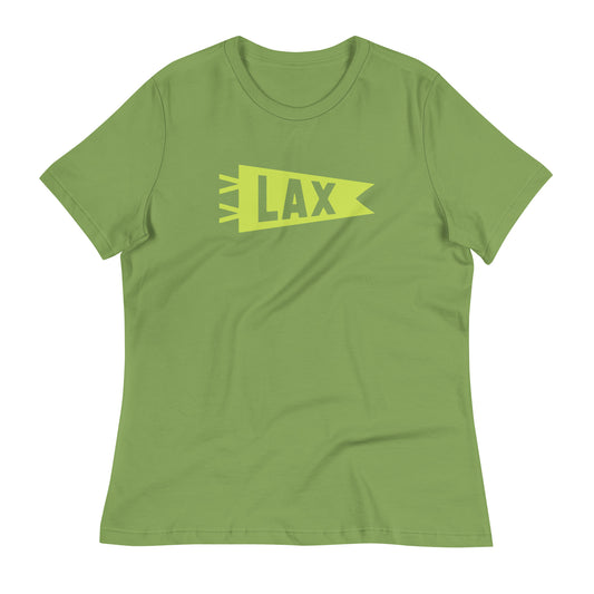Airport Code Women's Tee - Green Graphic • LAX Los Angeles • YHM Designs - Image 02