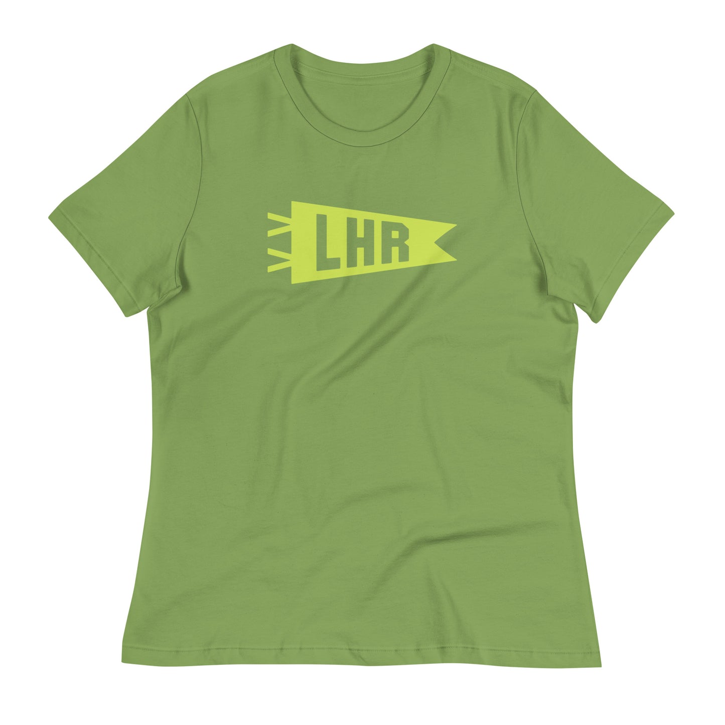 LHR London Women's T-Shirt • Banner Design in Green • YHM Designs - Image 02