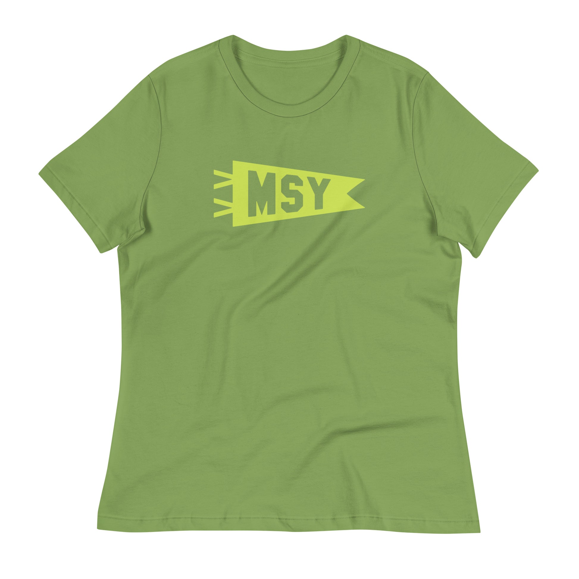 Airport Code Women's Tee - Green Graphic • MSY New Orleans • YHM Designs - Image 02