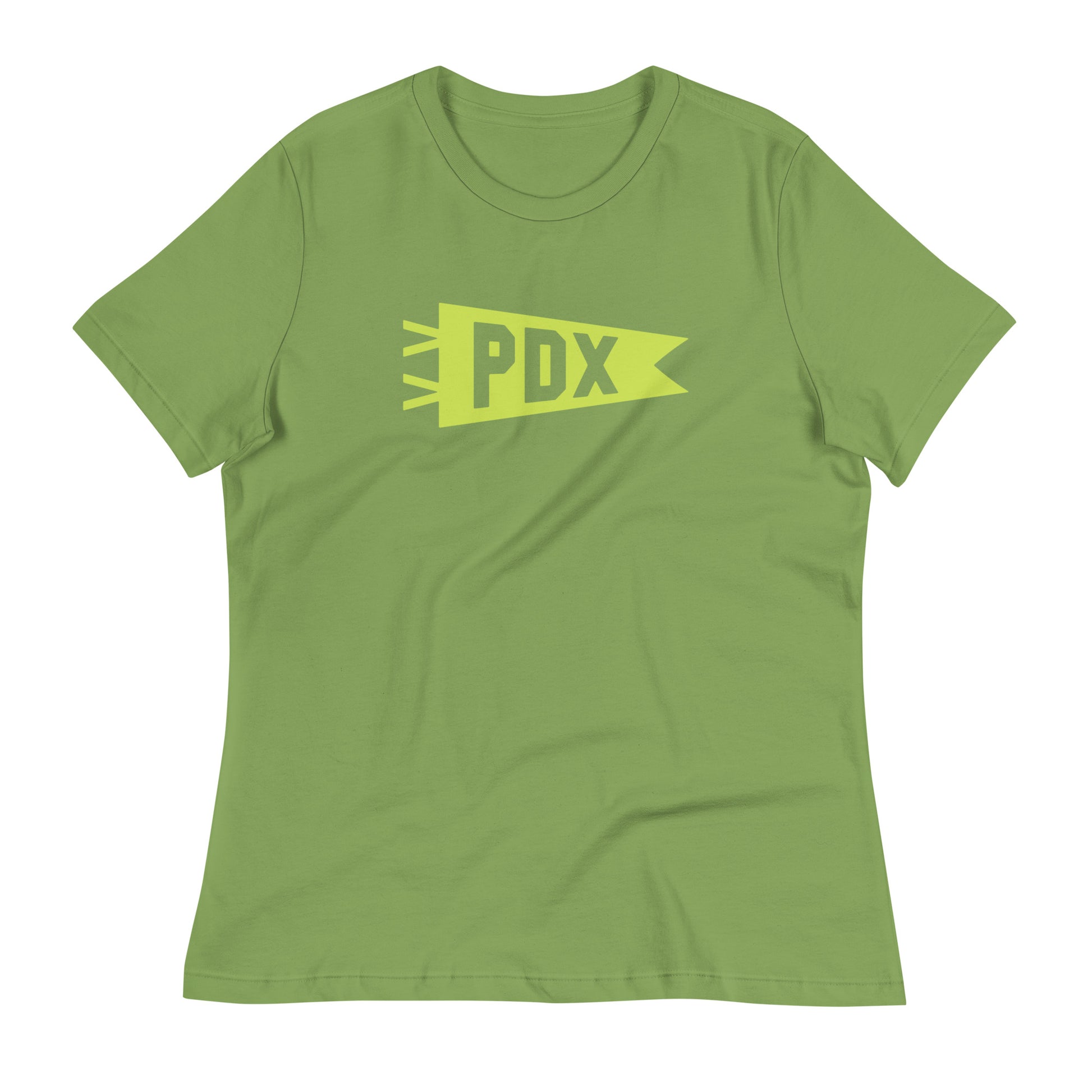 Airport Code Women's Tee - Green Graphic • PDX Portland • YHM Designs - Image 02