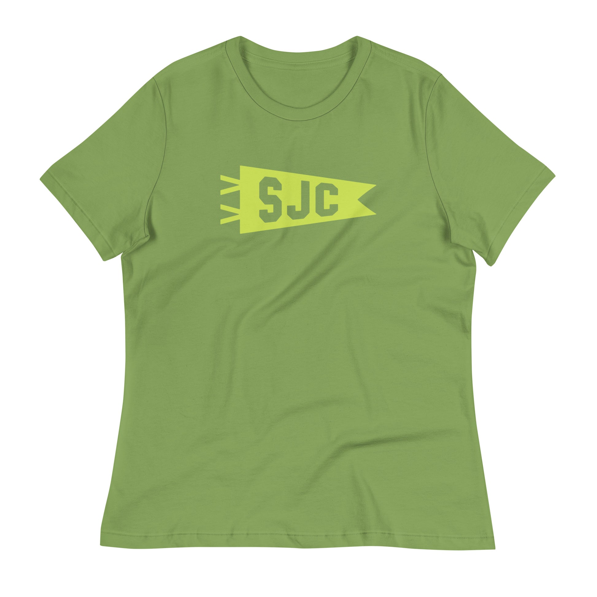SJC San Jose Women's T-Shirt • Banner Design in Green • YHM Designs - Image 02