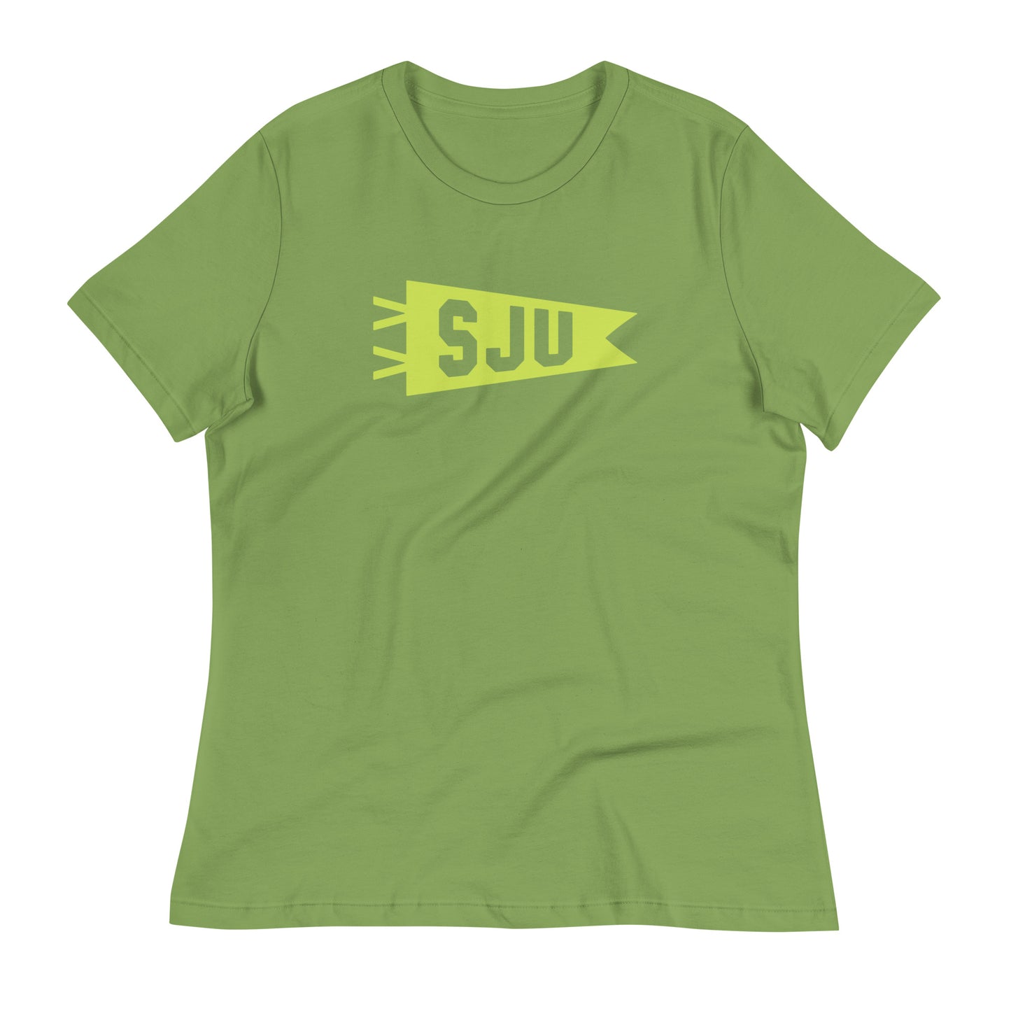 Airport Code Women's Tee - Green Graphic • SJU San Juan • YHM Designs - Image 02