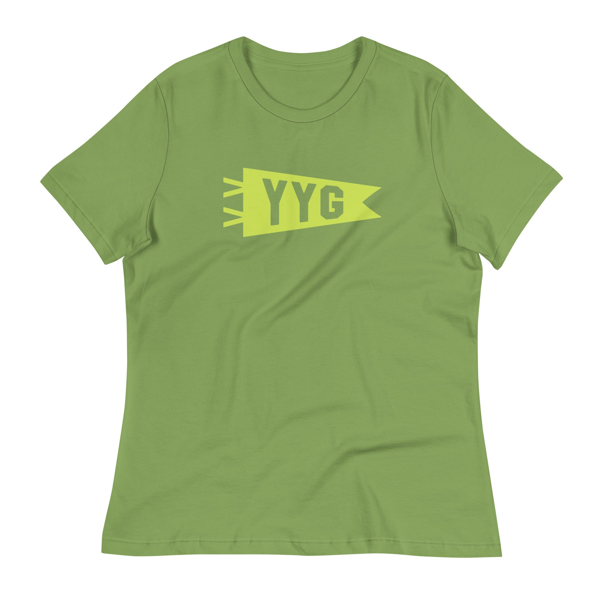 Airport Code Women's Tee - Green Graphic • YYG Charlottetown • YHM Designs - Image 02