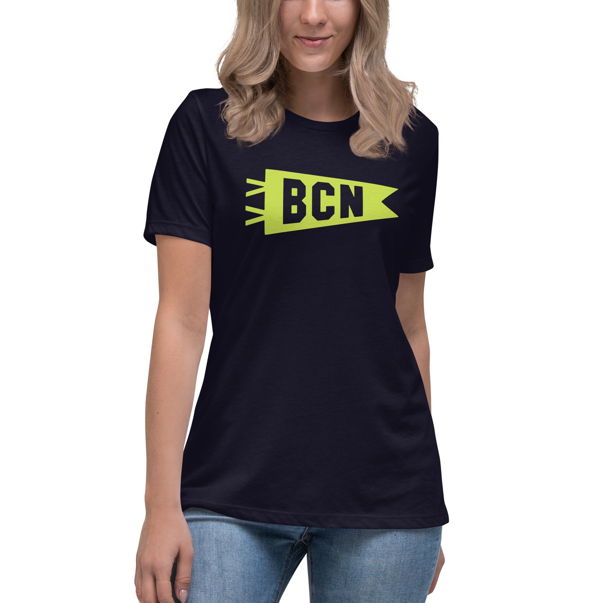 Airport Code Women's Tee - Green Graphic • BCN Barcelona • YHM Designs - Image 04