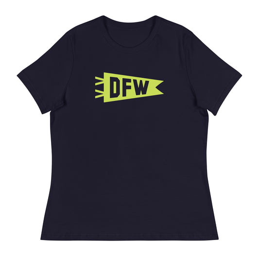 Airport Code Women's Tee - Green Graphic • DFW Dallas • YHM Designs - Image 01