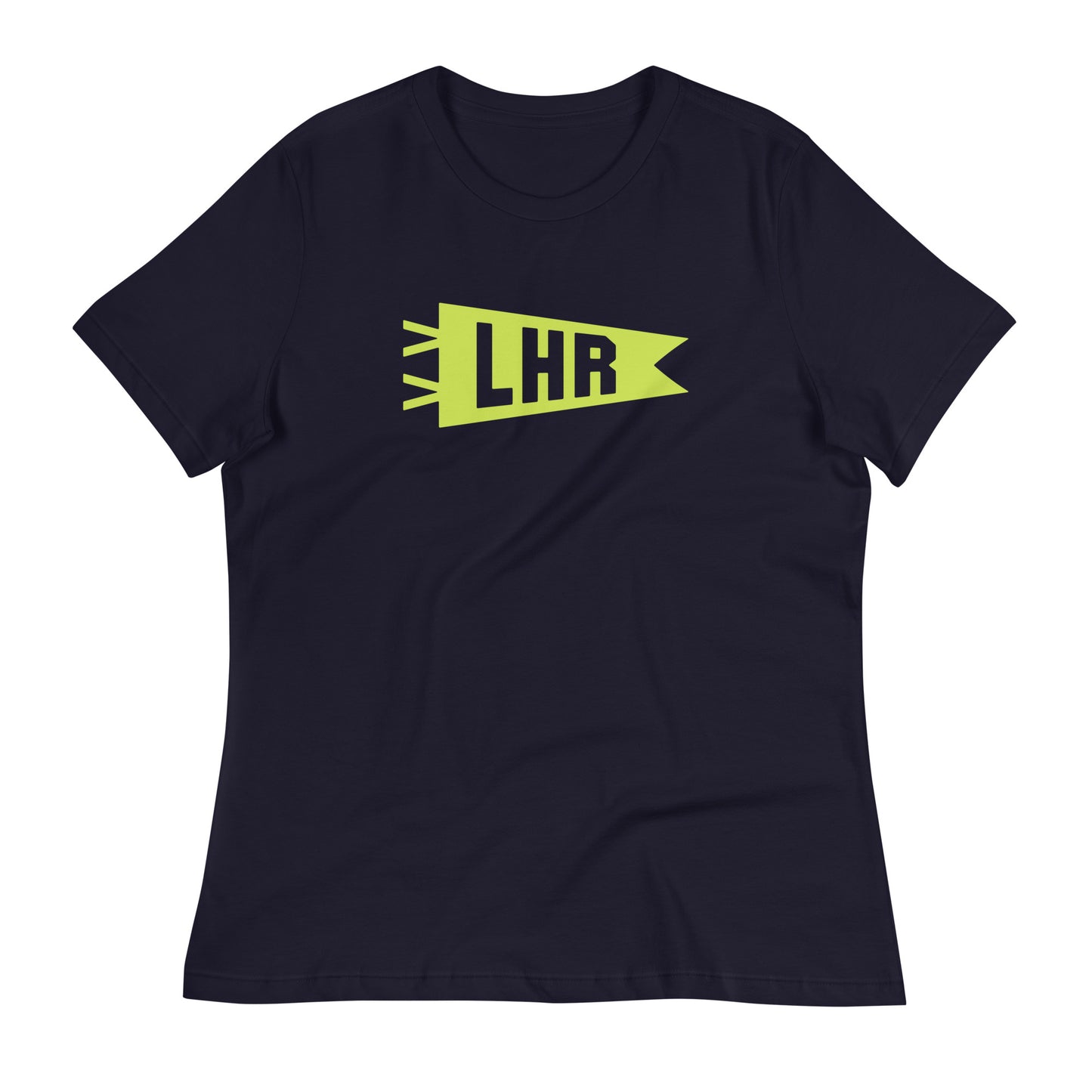 LHR London Women's T-Shirt • Banner Design in Green • YHM Designs - Image 01