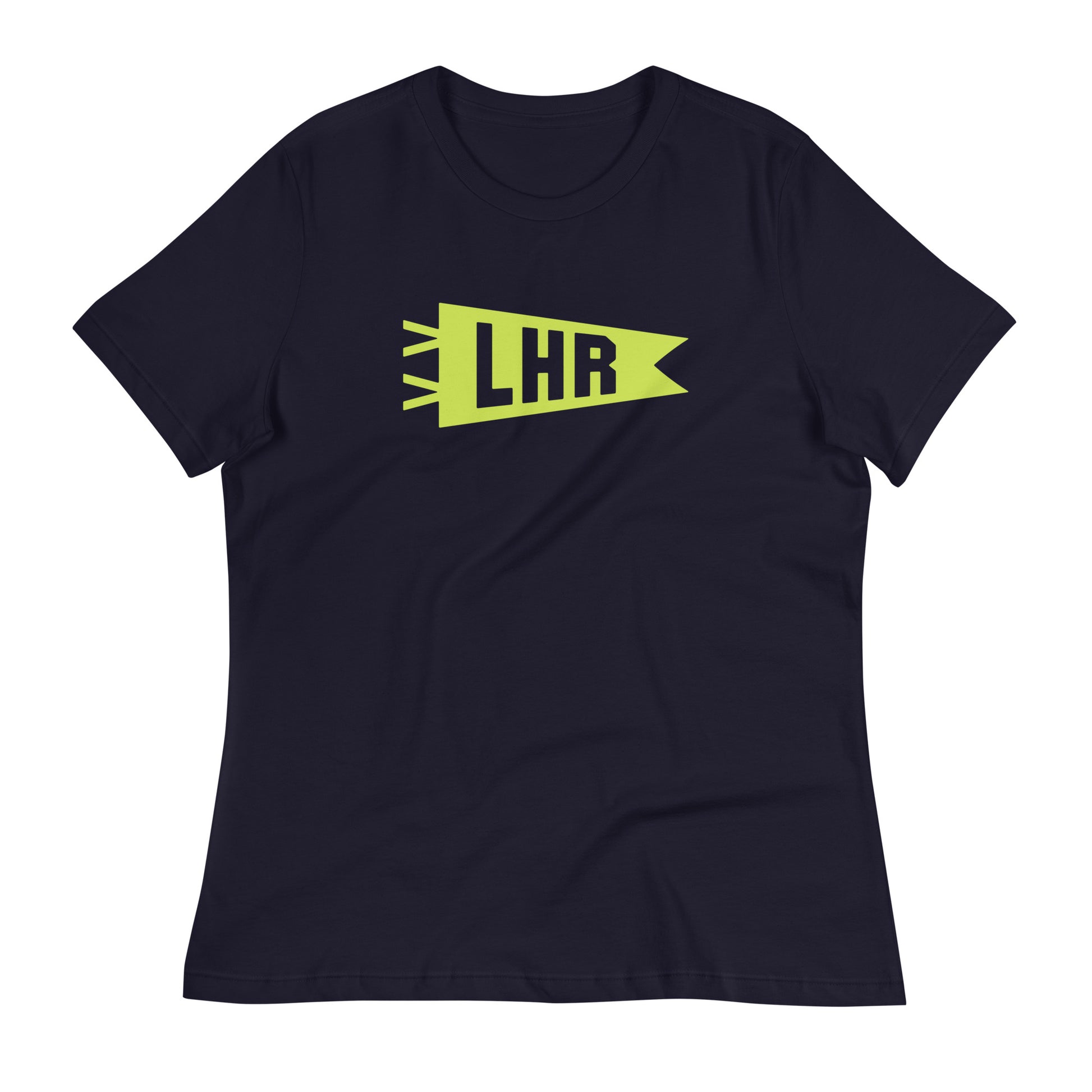 LHR London Women's T-Shirt • Banner Design in Green • YHM Designs - Image 01