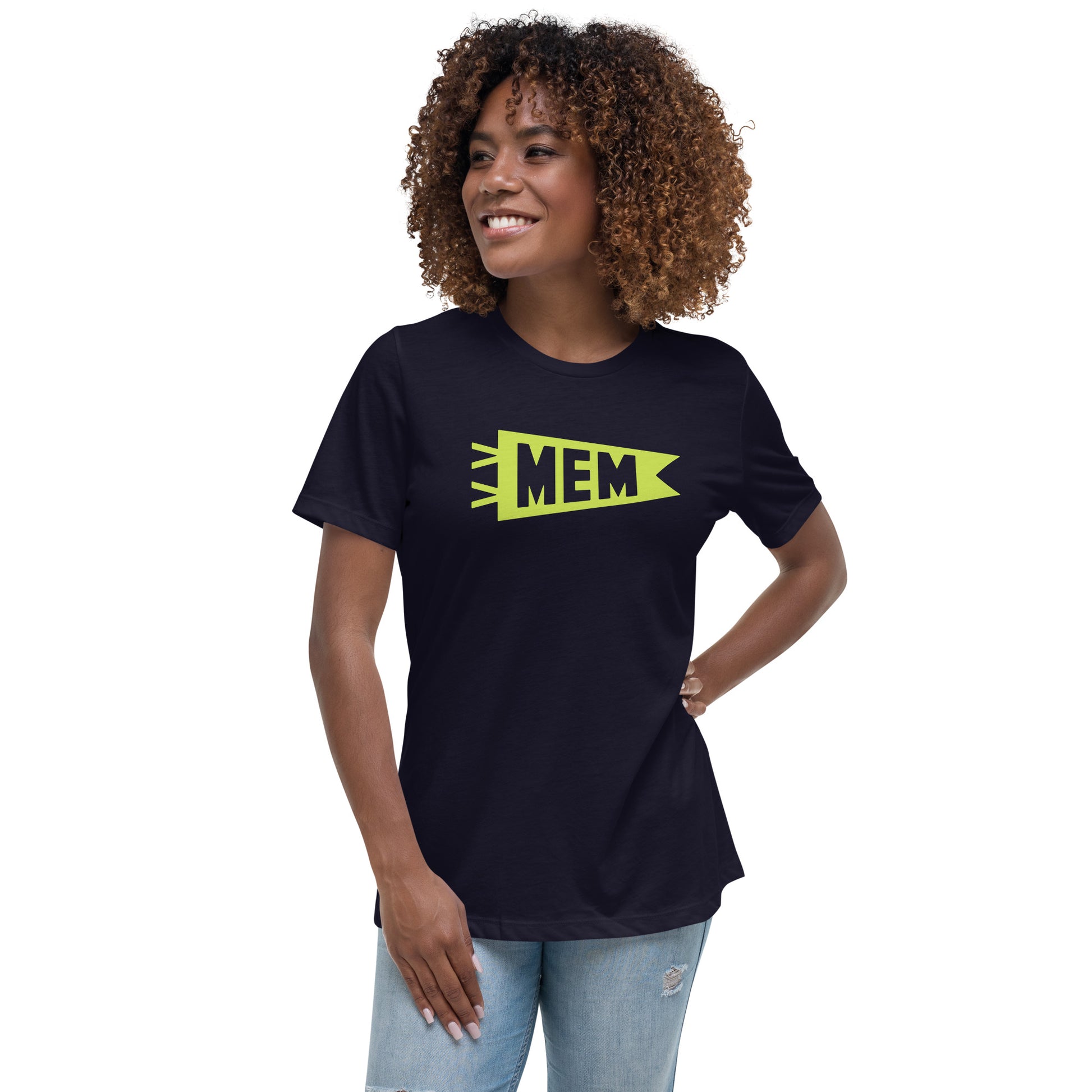 Airport Code Women's Tee - Green Graphic • MEM Memphis • YHM Designs - Image 03