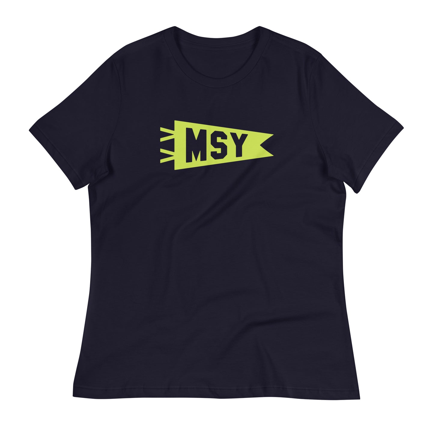 Airport Code Women's Tee - Green Graphic • MSY New Orleans • YHM Designs - Image 01