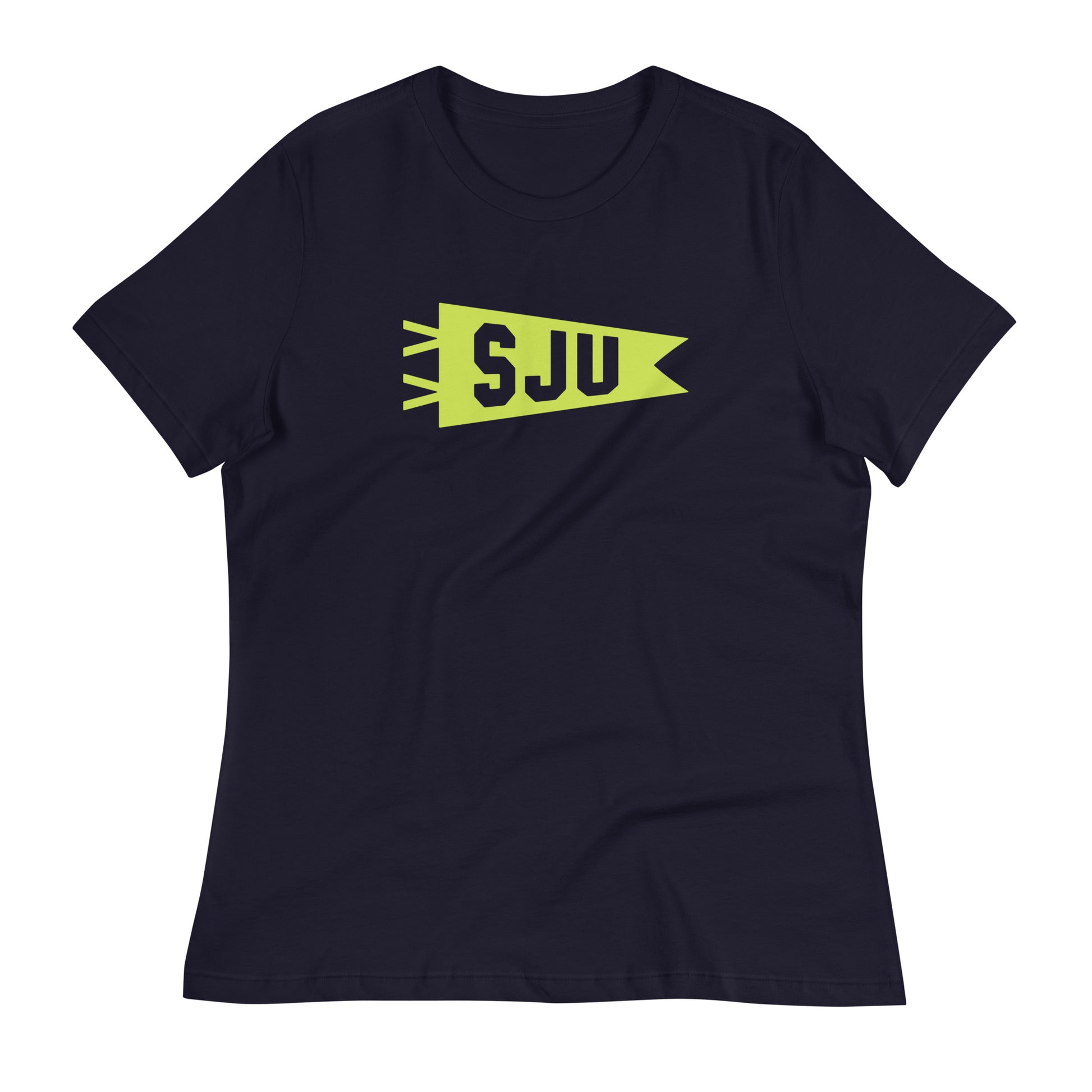 Airport Code Women's Tee - Green Graphic • SJU San Juan • YHM Designs - Image 01