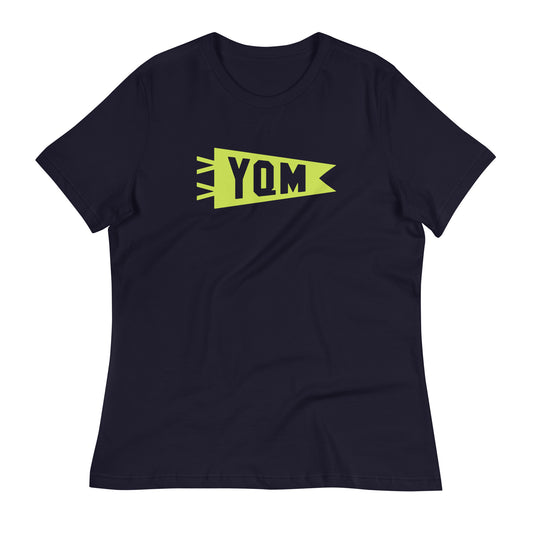 Airport Code Women's Tee - Green Graphic • YQM Moncton • YHM Designs - Image 01
