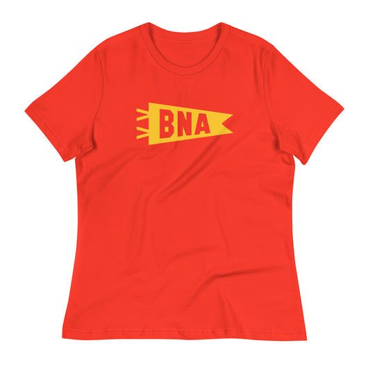 Airport Code Women's Tee - Yellow Graphic • BNA Nashville • YHM Designs - Image 01