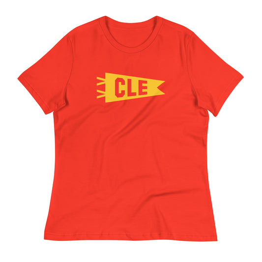 Airport Code Women's Tee - Yellow Graphic • CLE Cleveland • YHM Designs - Image 01