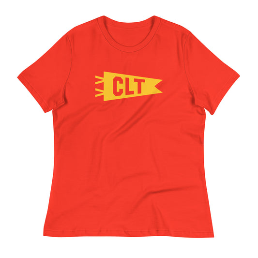 Airport Code Women's Tee - Yellow Graphic • CLT Charlotte • YHM Designs - Image 01