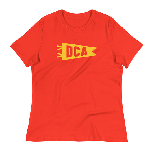 Airport Code Women's Tee - Yellow Graphic • DCA Washington • YHM Designs - Image 01