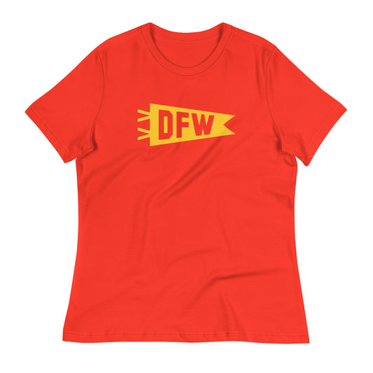 Airport Code Women's Tee - Yellow Graphic • DFW Dallas • YHM Designs - Image 01