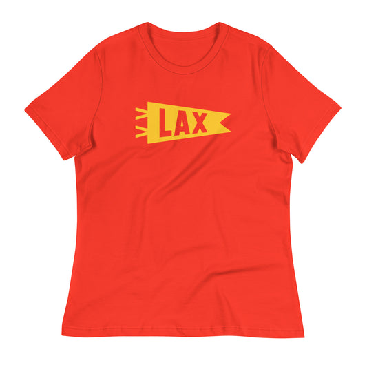 Airport Code Women's Tee - Yellow Graphic • LAX Los Angeles • YHM Designs - Image 01