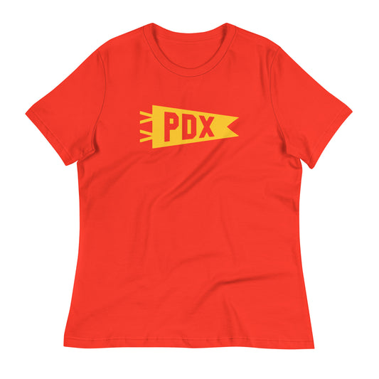 Airport Code Women's Tee - Yellow Graphic • PDX Portland • YHM Designs - Image 01