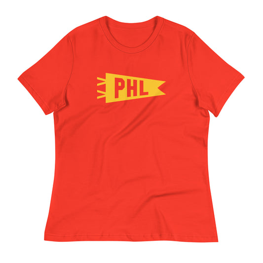 Airport Code Women's Tee - Yellow Graphic • PHL Philadelphia • YHM Designs - Image 01