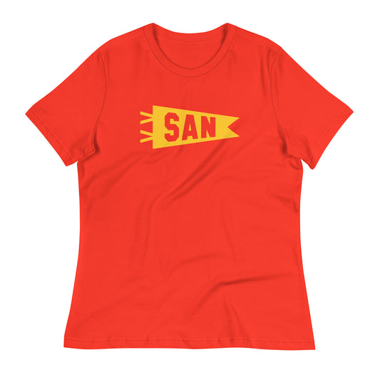 Airport Code Women's Tee - Yellow Graphic • SAN San Diego • YHM Designs - Image 01