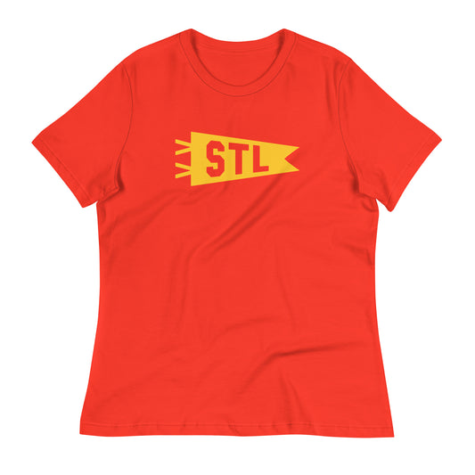Airport Code Women's Tee - Yellow Graphic • STL St. Louis • YHM Designs - Image 01
