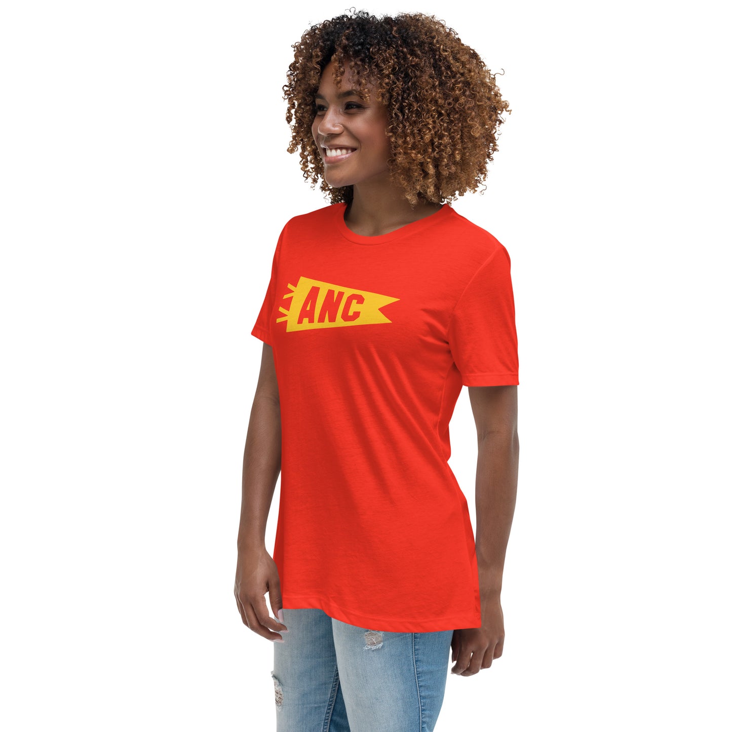 Airport Code Women's Tee - Yellow Graphic • ANC Anchorage • YHM Designs - Image 04