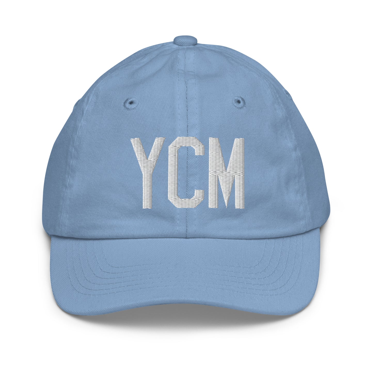Airport Code Kid's Baseball Cap - White • YCM St. Catharines • YHM Designs - Image 22