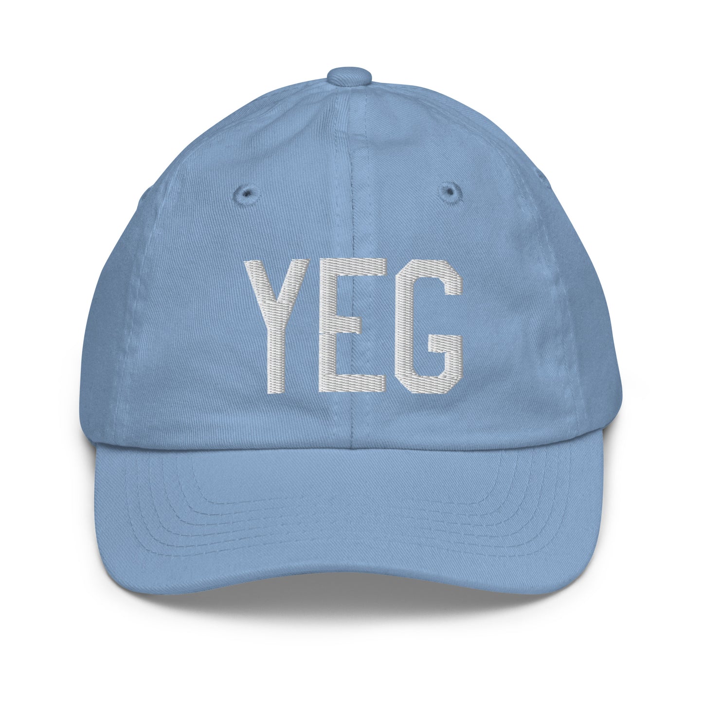 Airport Code Kid's Baseball Cap - White • YEG Edmonton • YHM Designs - Image 22